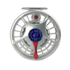 BF Lever Drag Fly Reel in White and Blue - Perfect for GT, Tarpon, Sailfish, and Tuna fly fishing. Unmatched drag performance. USA Made in Virginia Beach.