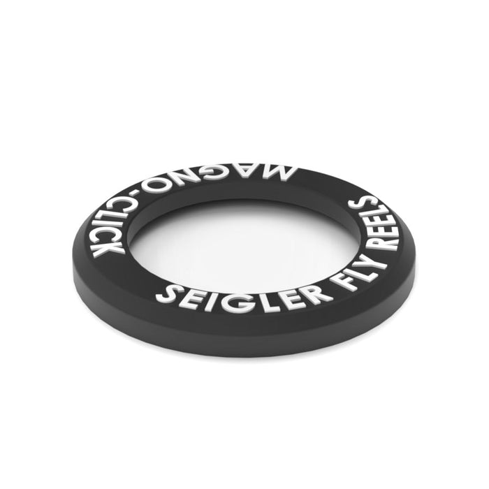 Clicker ring component showing the audible surface for SEIGLER’s patented non-contact clicker design, producing incoming and outgoing reel sound