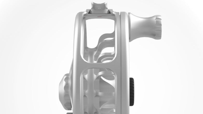 Metallic mechanical component on a white background