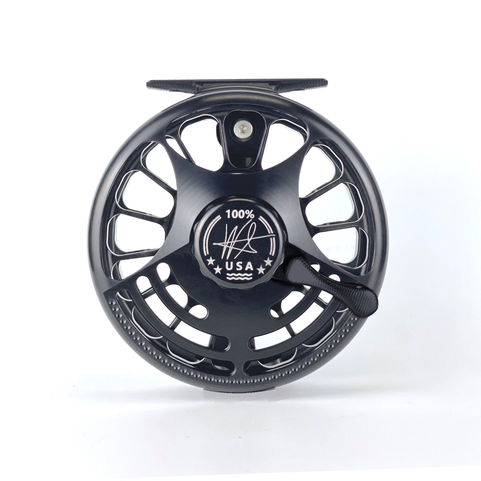 Black on Black Fly Fishing Reel: Embodying Simplicity and Sophistication in Design for the Discerning Angler.