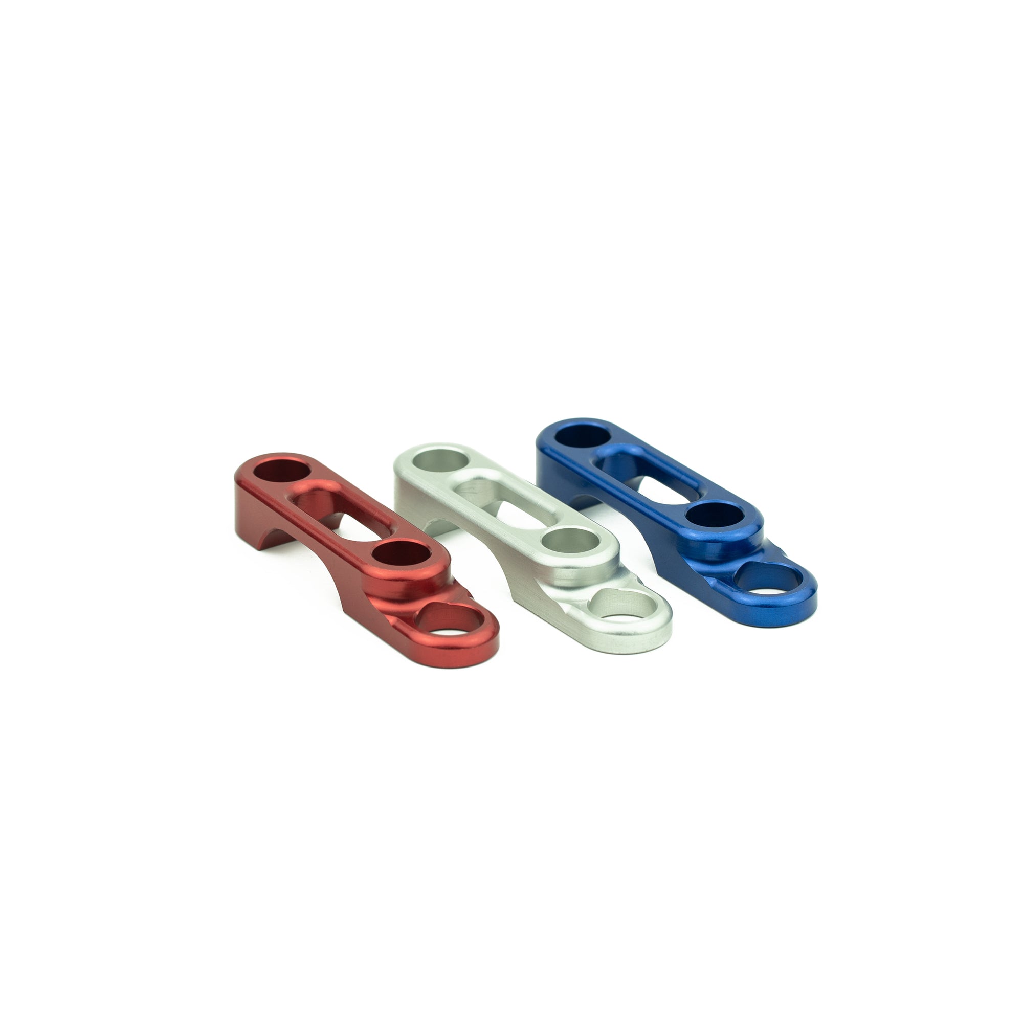 Hook keeper clamps used for rigging or attaching a leash to a fishing reel. 