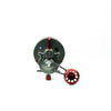 short crank handle and lever drag fishing reel. 