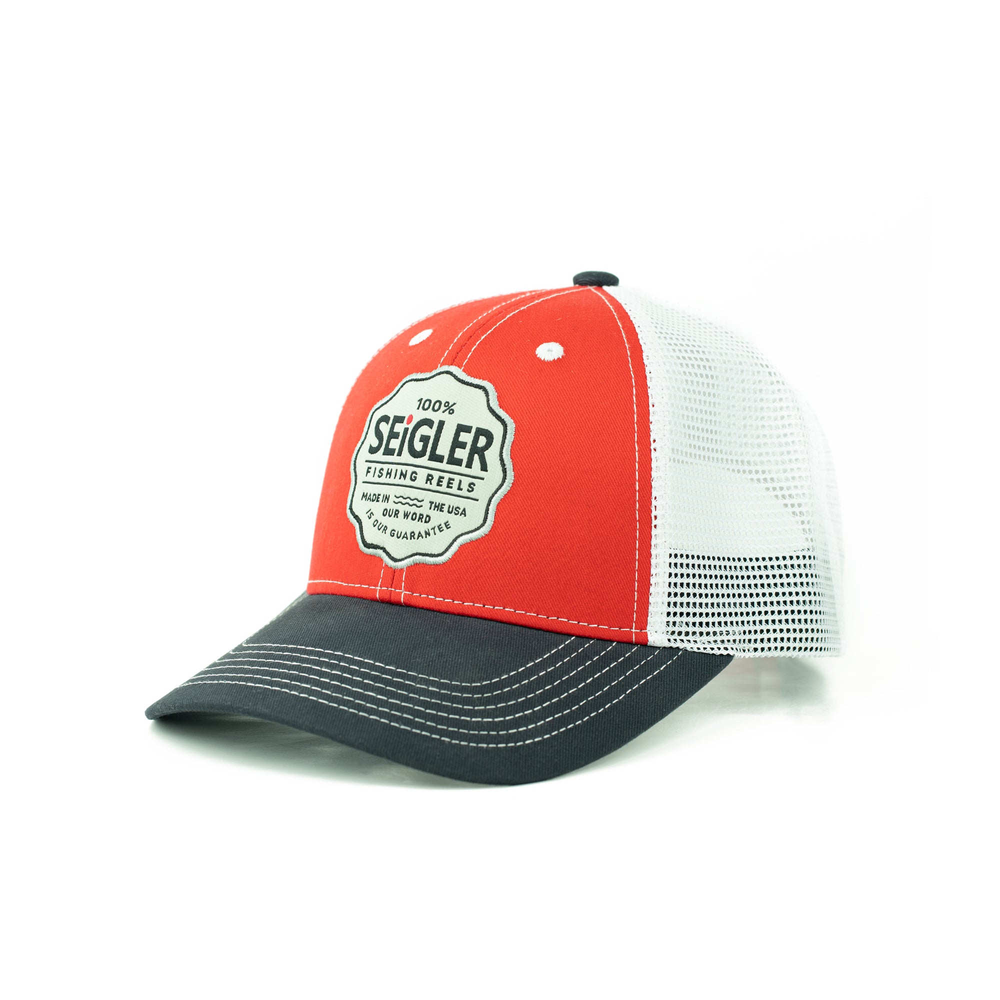 SEiGLER Trucker Hat - | White, Blue Reels Fishing & SEiGLER Red