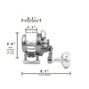 Diameter of the Seigler Small Game Narrow SGN fishing reel. 